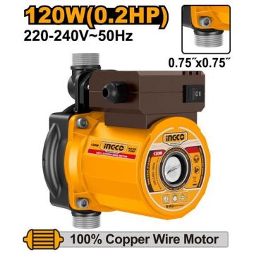 Pompa de Recirculare Apa Calda 120W cu 3 Trepte de Reglaj INGCO SCM120